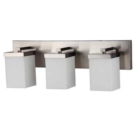 Efficient Lighting EL-268-03-E Modern 3-Light 15W Integrated LED Interior Bathroom Vanity Fixture; Brushed Nickel